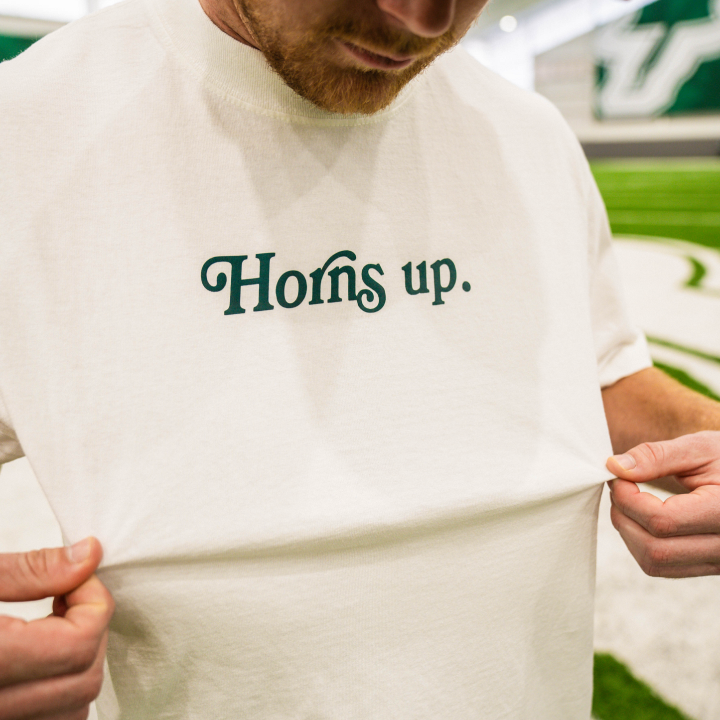 “Horns up.” Tee (White)