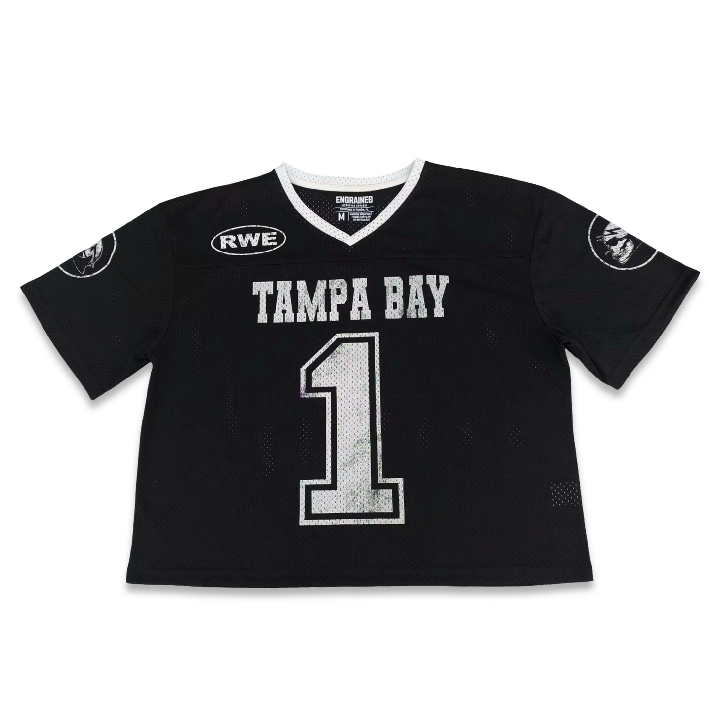 Tampa Bay Made Vintage Cropped Jersey (Black)