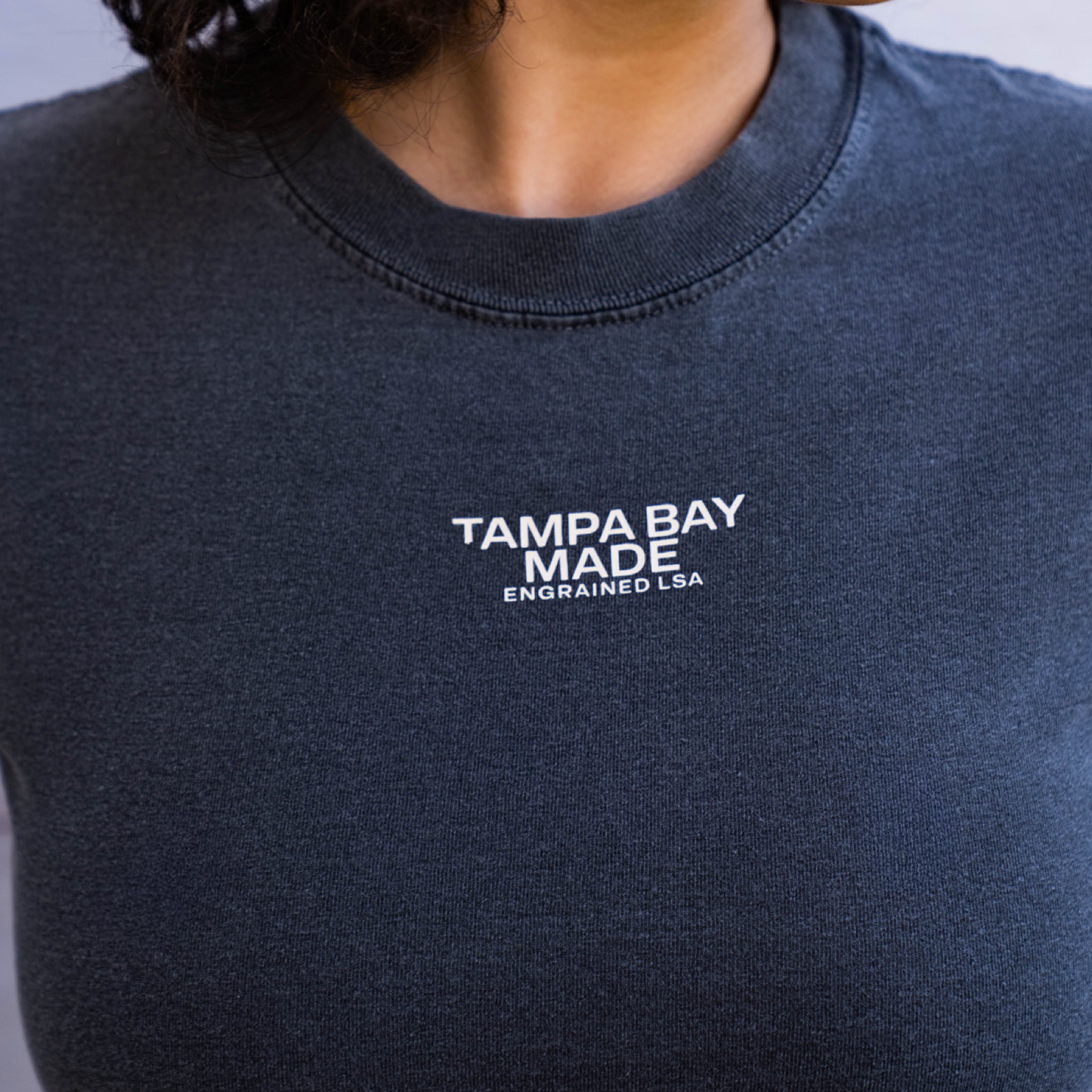Tampa Bay Made Cropped Staple Tee (Grey)