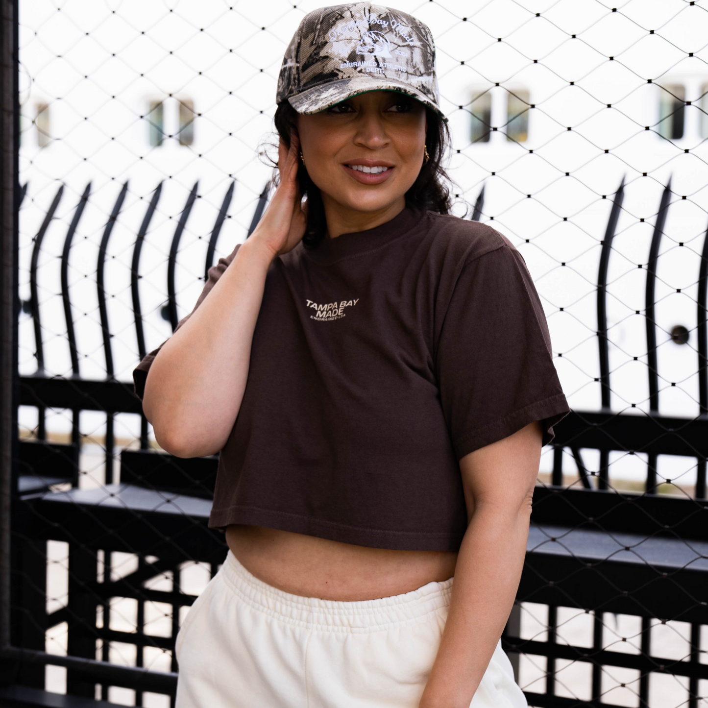 Tampa Bay Made Cropped Staple Tee (Brown)