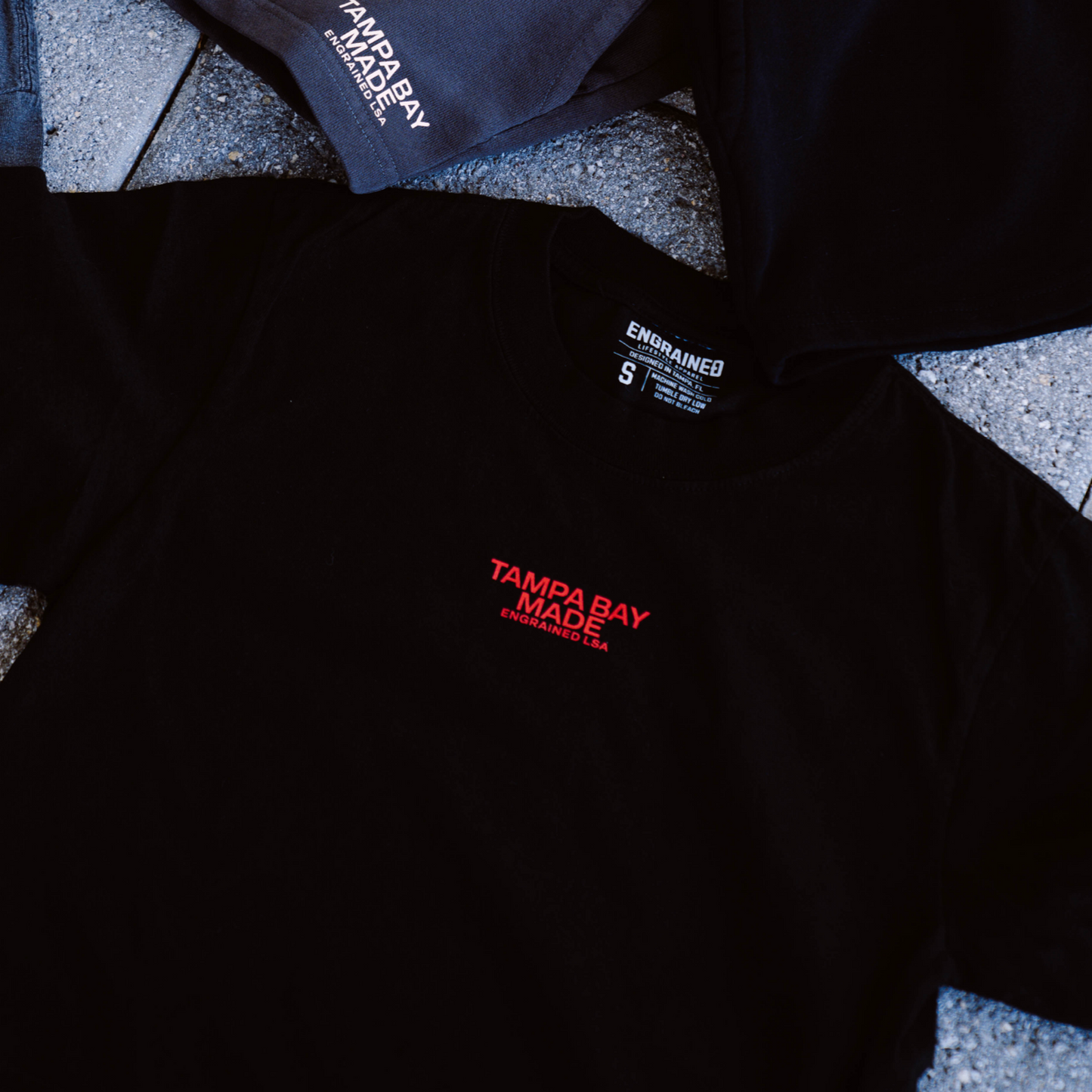 Tampa Bay Made Cropped Staple Tee (Black/Bright Red)