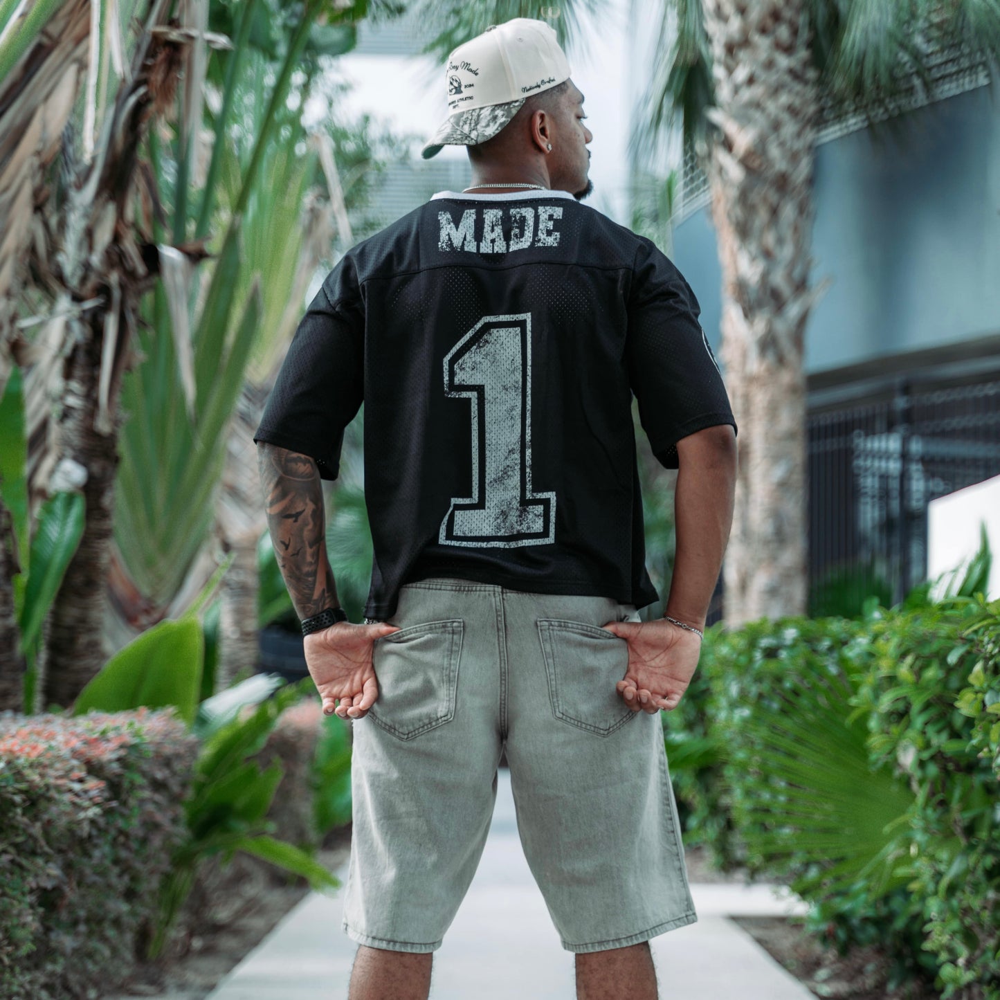 Tampa Bay Made Vintage Cropped Jersey (Black)