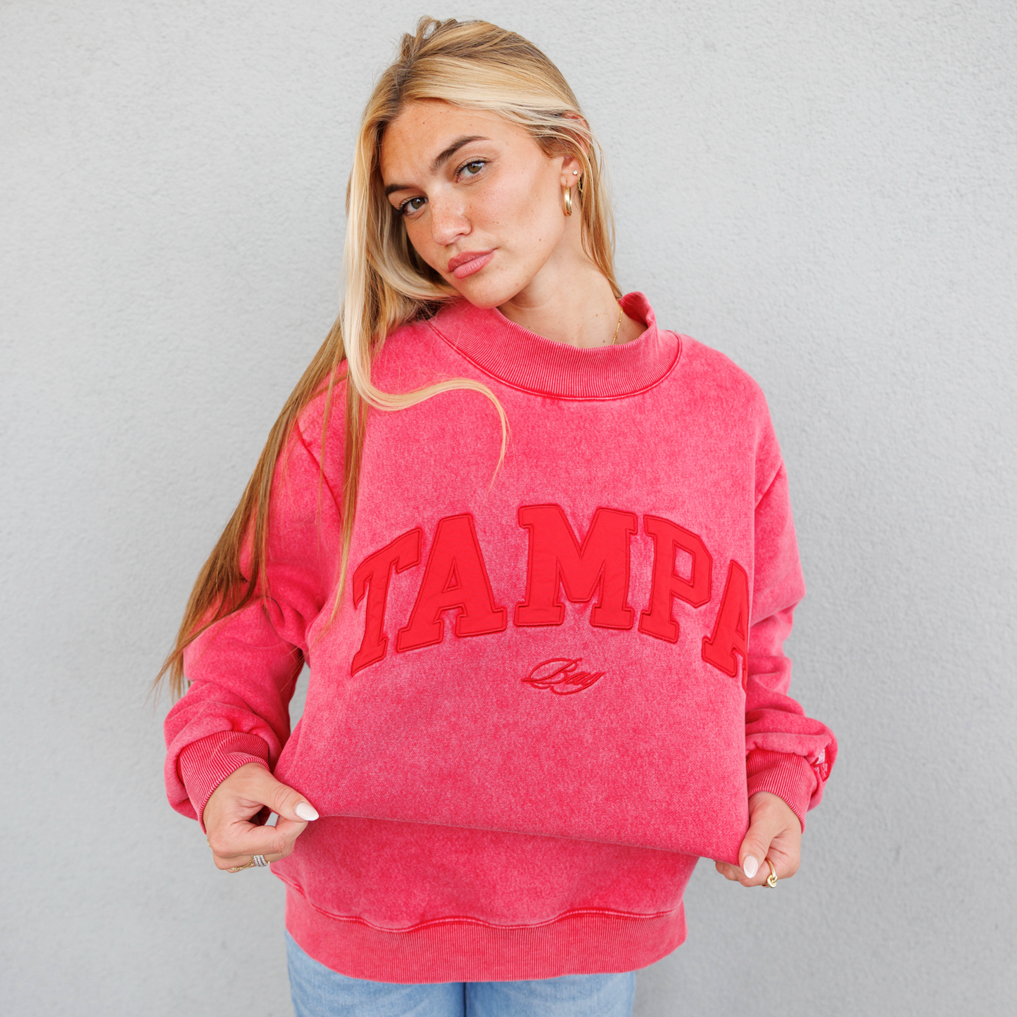 Tampa Bay Varsity Mockneck (Vintage Red)