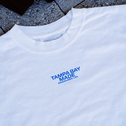 Tampa Bay Made Cropped Staple Tee (White/Royal)