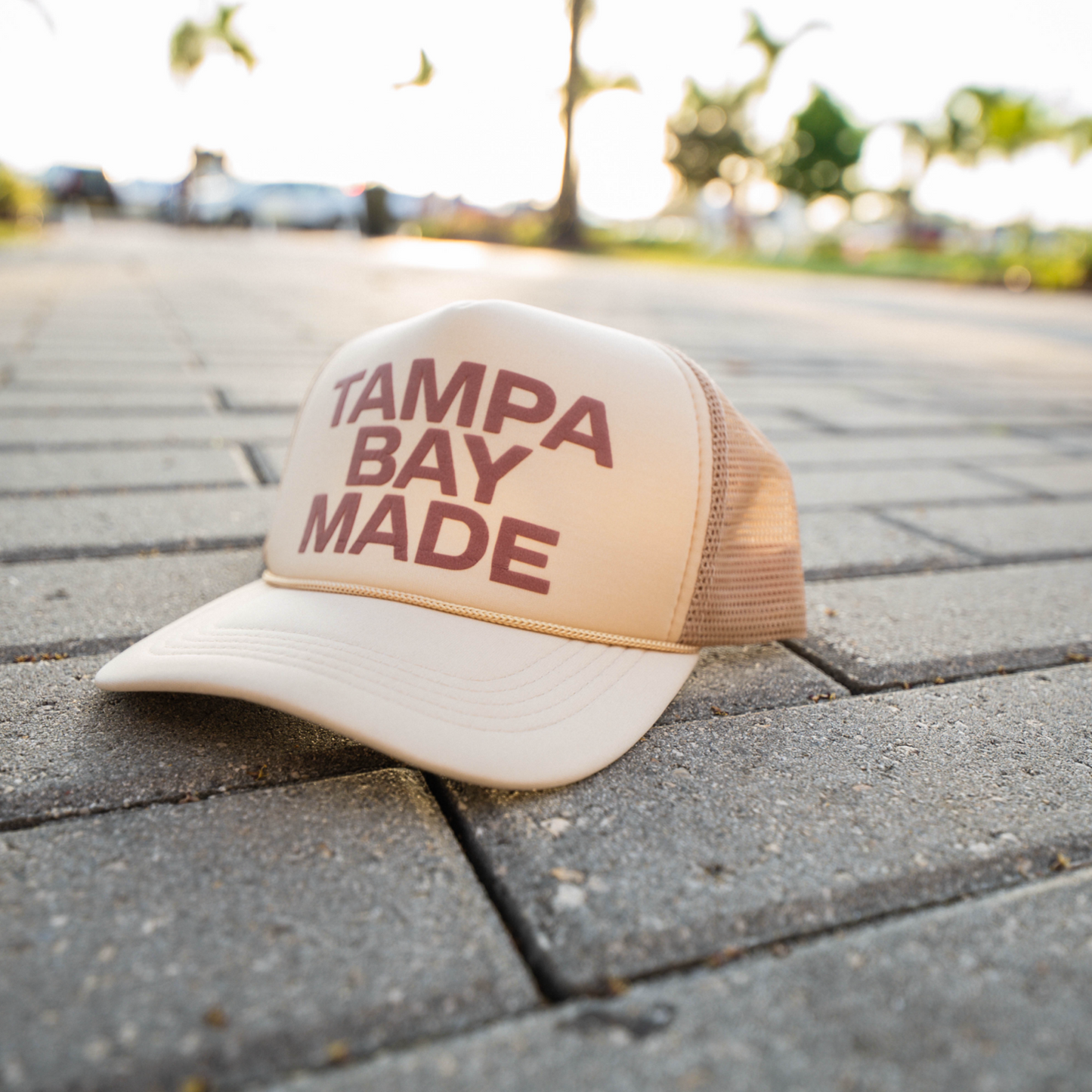 TBM Puff Print Foam Trucker (Cream/Brown)