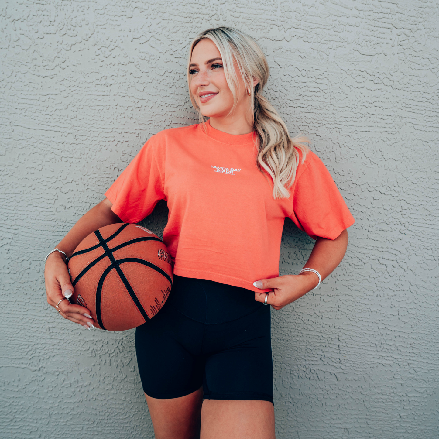 Women’s Cropped Staple Tee (Bright Peach)