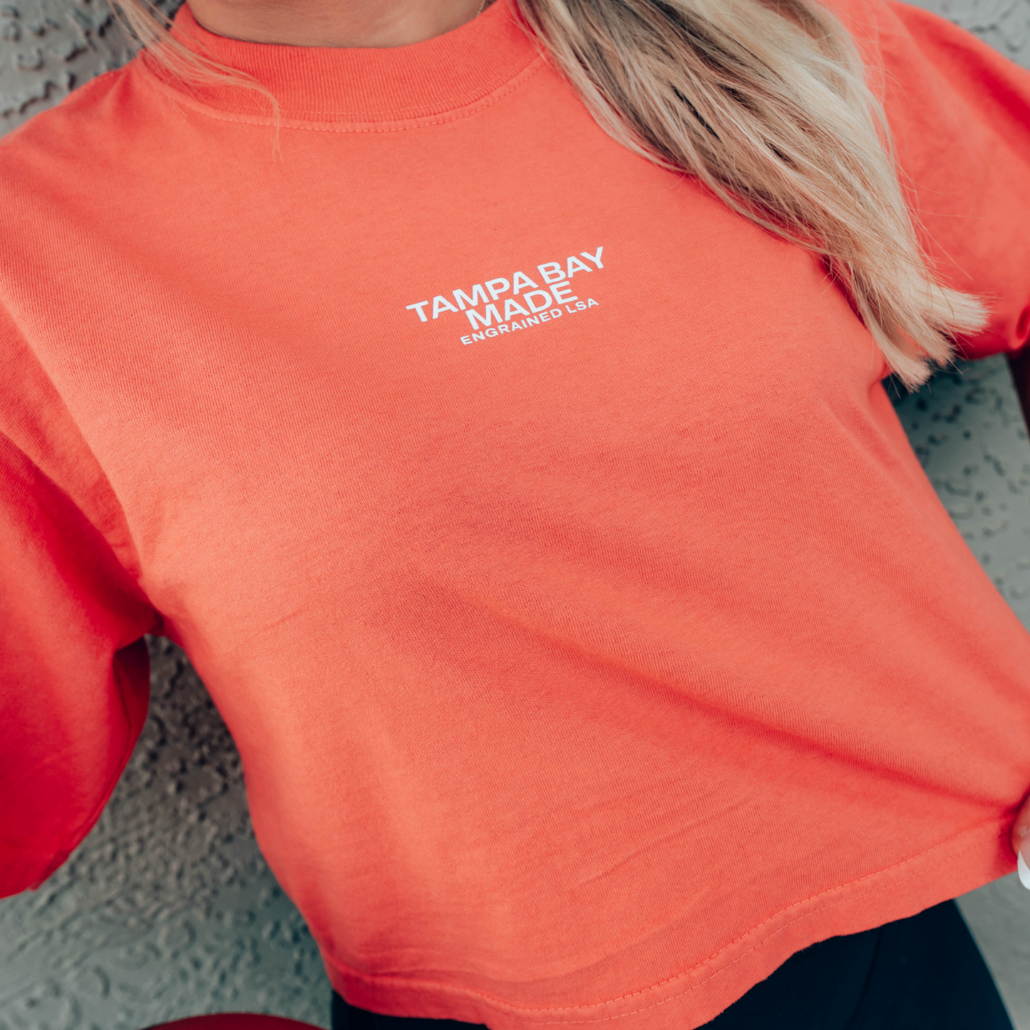 Women’s Cropped Staple Tee (Bright Peach)