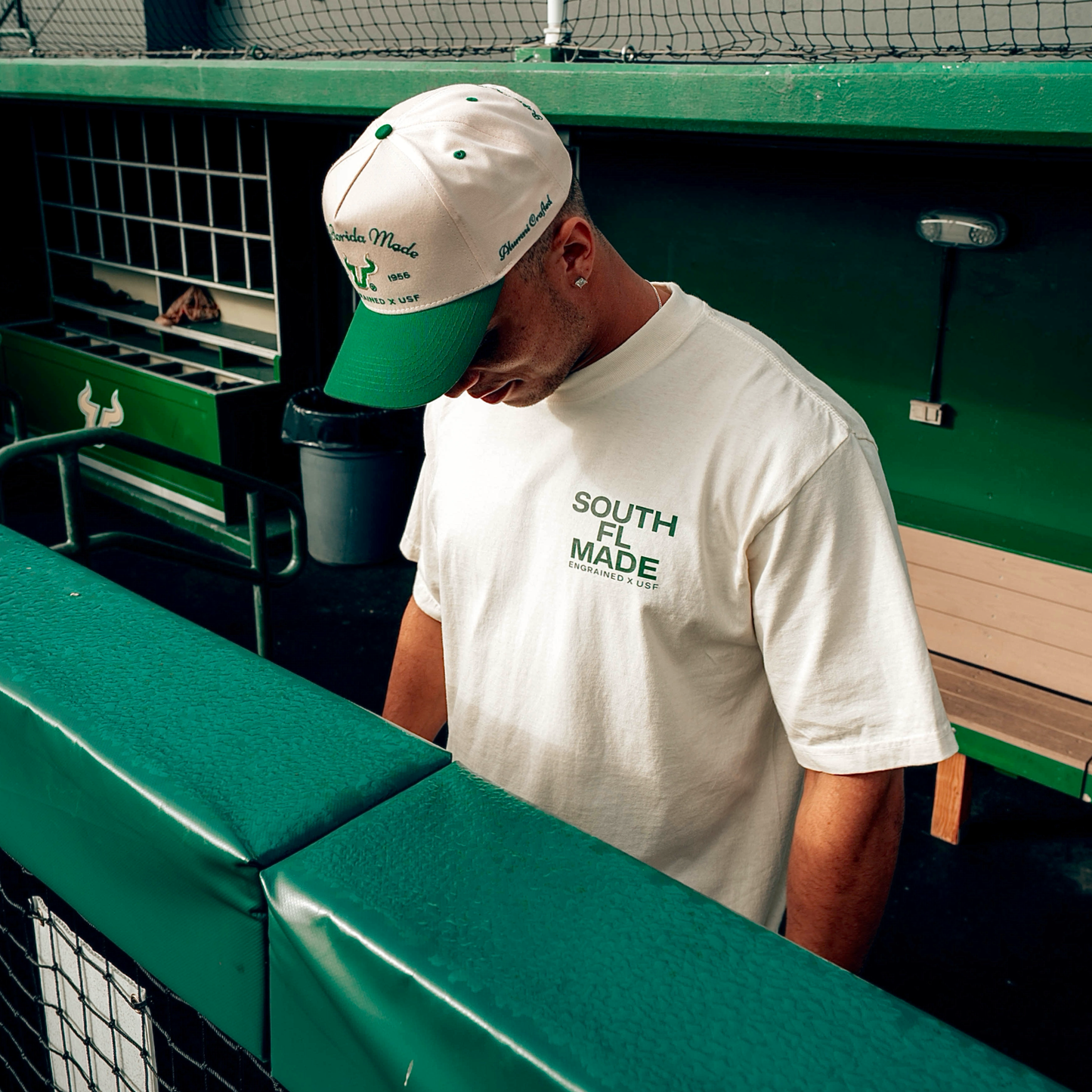 South Florida Made Staple Tee (Cream/Green)