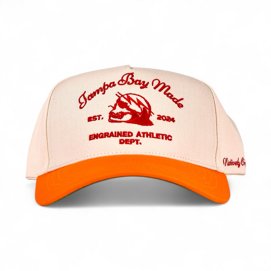 Tampa Bay Made Classic Snapback (Cream/Orange/Red)