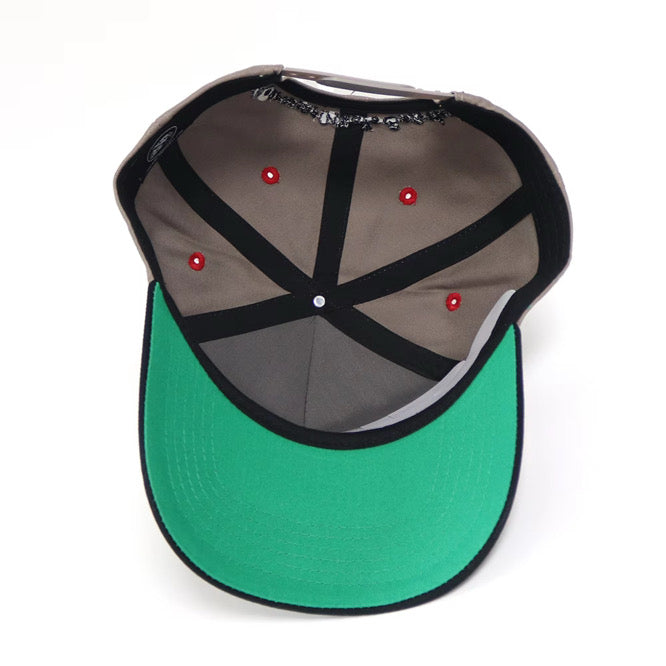 SPARTY Mascot Head Vintage Wave Snapback (Gray/Black/Red)