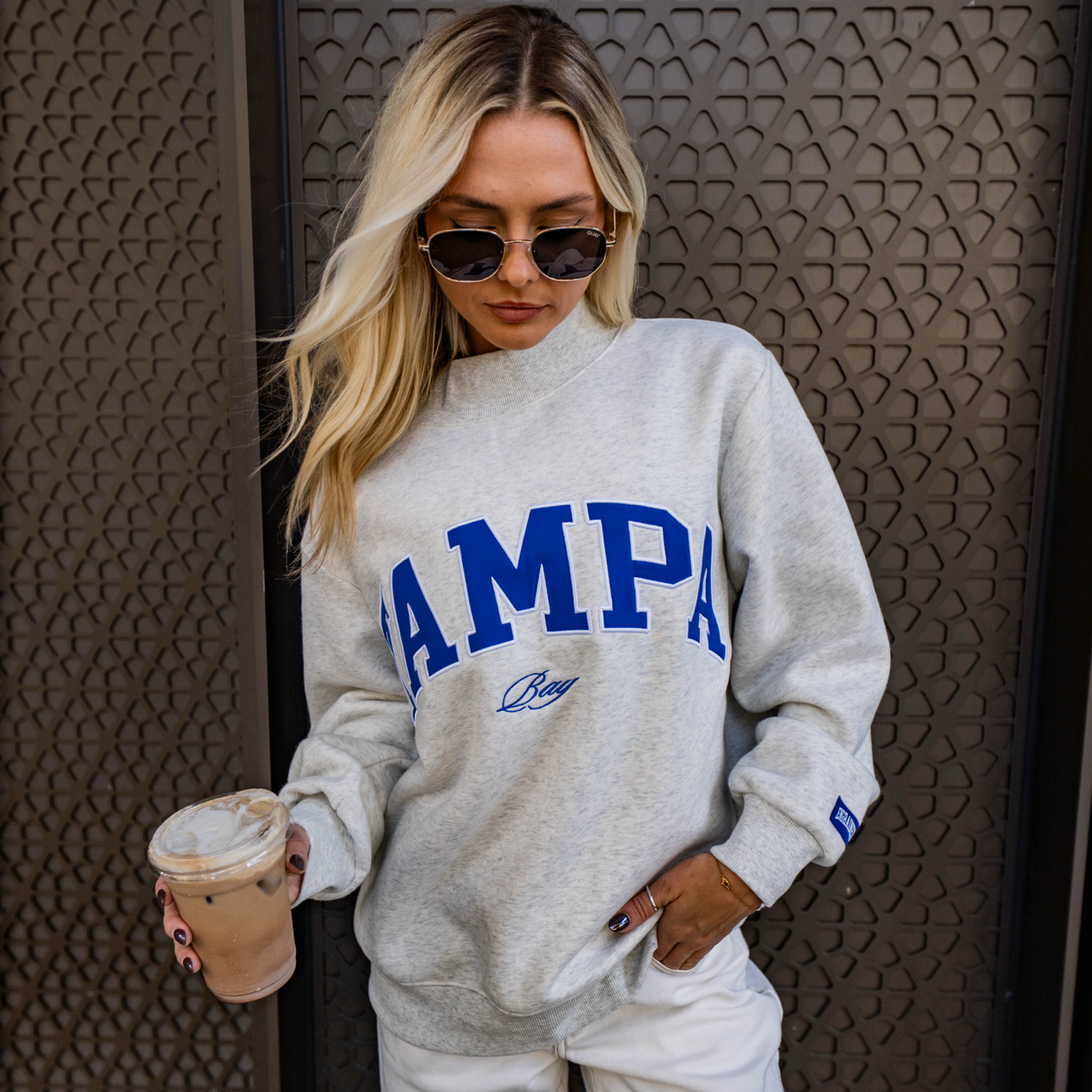 Tampa Bay Varsity Mockneck (Heather Gray/Royal/ White)