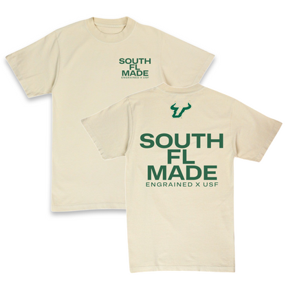 South Florida Made Staple Tee (Cream/Green)