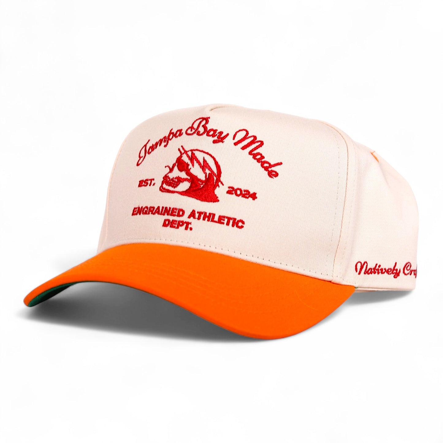 Tampa Bay Made Classic Snapback (Cream/Orange/Red)